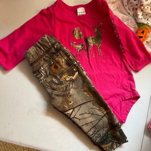 6 months carhartt pants and onesie set NWOT